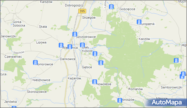 mapa Gębczyce, Gębczyce na mapie Targeo