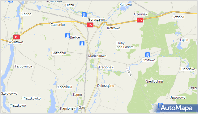 mapa Gębice gmina Mogilno, Gębice gmina Mogilno na mapie Targeo