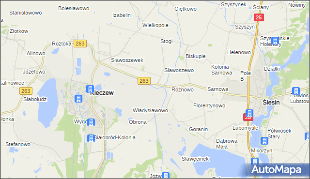 mapa Genowefa gmina Kleczew, Genowefa gmina Kleczew na mapie Targeo