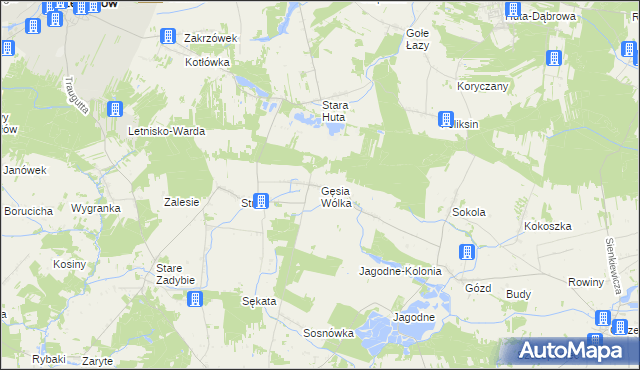 mapa Gęsia Wólka, Gęsia Wólka na mapie Targeo