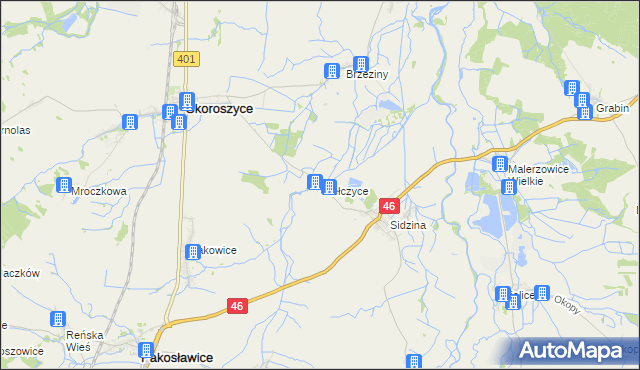 mapa Giełczyce, Giełczyce na mapie Targeo