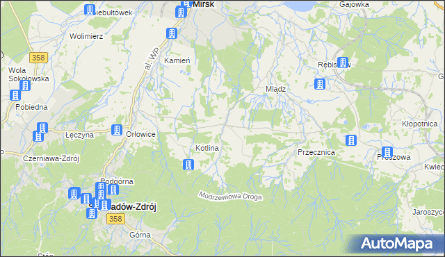 mapa Gierczyn gmina Mirsk, Gierczyn gmina Mirsk na mapie Targeo