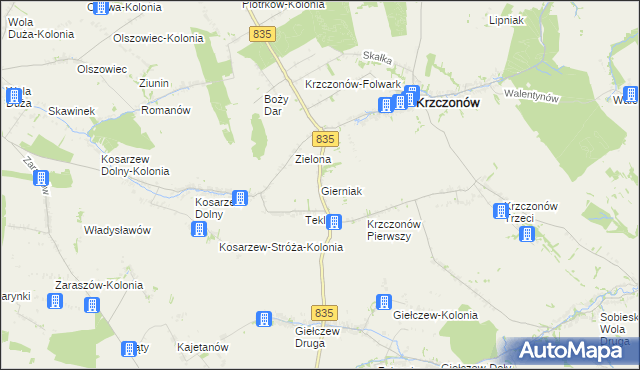 mapa Gierniak, Gierniak na mapie Targeo