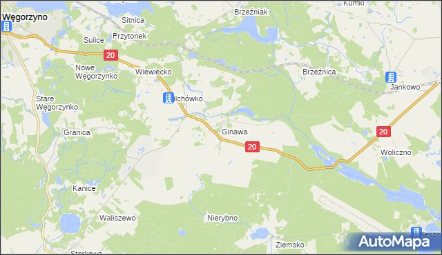 mapa Ginawa, Ginawa na mapie Targeo