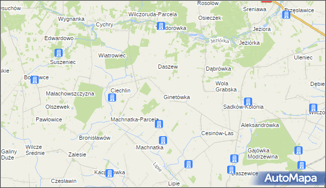 mapa Ginetówka, Ginetówka na mapie Targeo