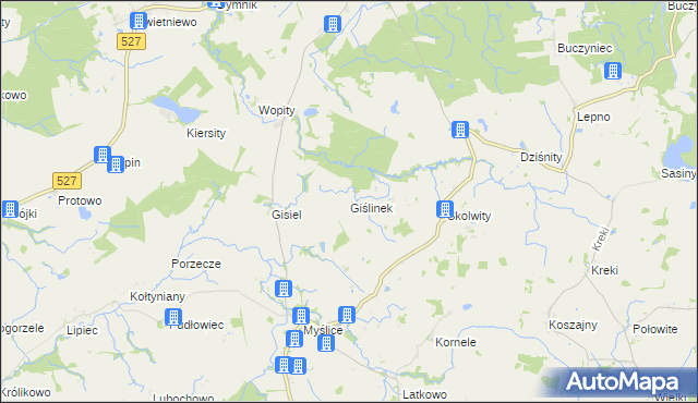 mapa Giślinek, Giślinek na mapie Targeo