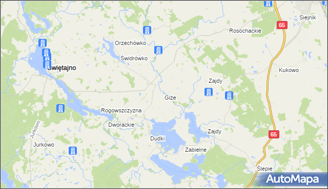 mapa Giże gmina Świętajno, Giże gmina Świętajno na mapie Targeo