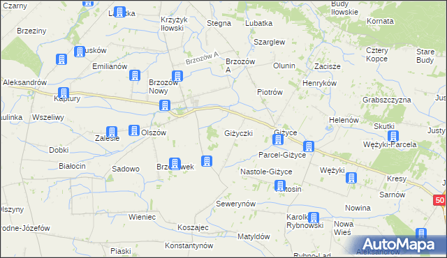 mapa Giżyczki, Giżyczki na mapie Targeo