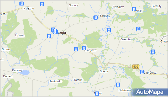 mapa Gładysze, Gładysze na mapie Targeo