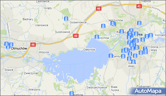 mapa Głębinów, Głębinów na mapie Targeo