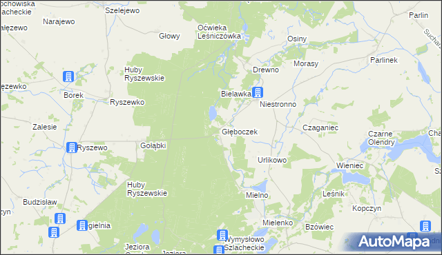 mapa Głęboczek gmina Mogilno, Głęboczek gmina Mogilno na mapie Targeo