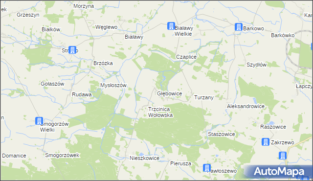 mapa Głębowice gmina Wińsko, Głębowice gmina Wińsko na mapie Targeo