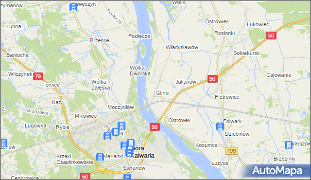 mapa Glinki gmina Karczew, Glinki gmina Karczew na mapie Targeo