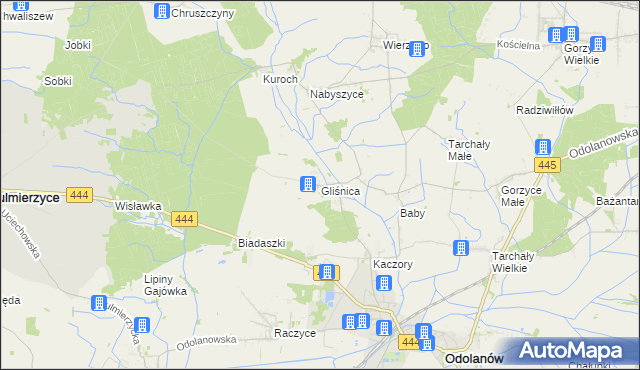 mapa Gliśnica gmina Odolanów, Gliśnica gmina Odolanów na mapie Targeo