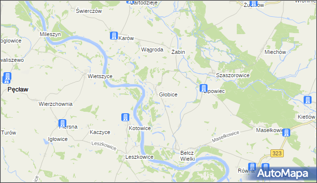 mapa Głobice, Głobice na mapie Targeo