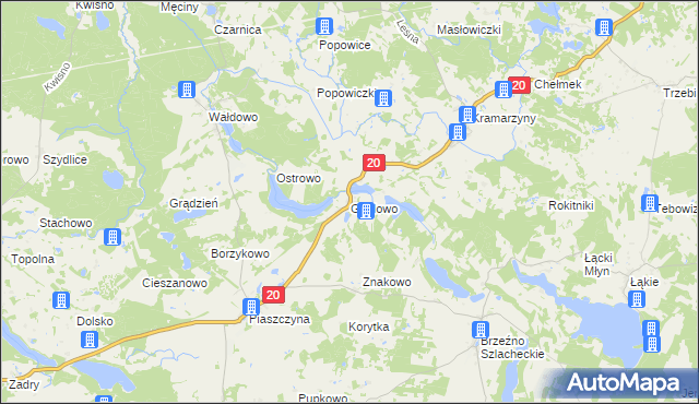 mapa Głodowo gmina Miastko, Głodowo gmina Miastko na mapie Targeo