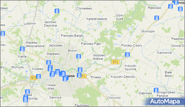 mapa Głodowo Wielkie, Głodowo Wielkie na mapie Targeo