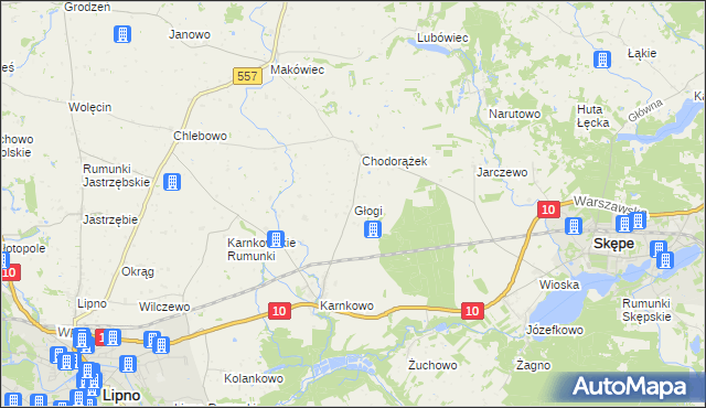 mapa Głogi, Głogi na mapie Targeo