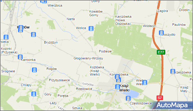 mapa Głogowiany-Stara Wieś, Głogowiany-Stara Wieś na mapie Targeo