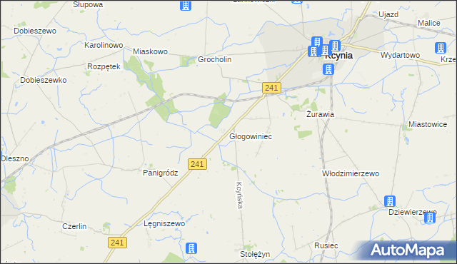 mapa Głogowiniec, Głogowiniec na mapie Targeo