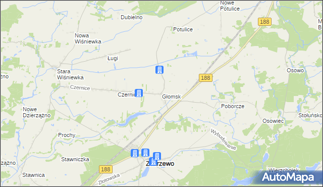 mapa Głomsk, Głomsk na mapie Targeo