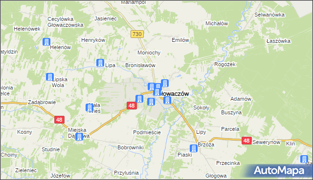 mapa Głowaczów, Głowaczów na mapie Targeo
