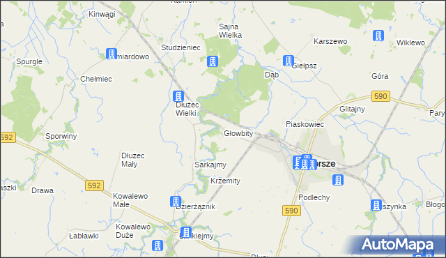 mapa Głowbity, Głowbity na mapie Targeo