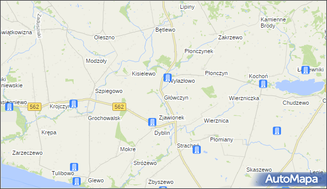 mapa Główczyn gmina Dobrzyń nad Wisłą, Główczyn gmina Dobrzyń nad Wisłą na mapie Targeo