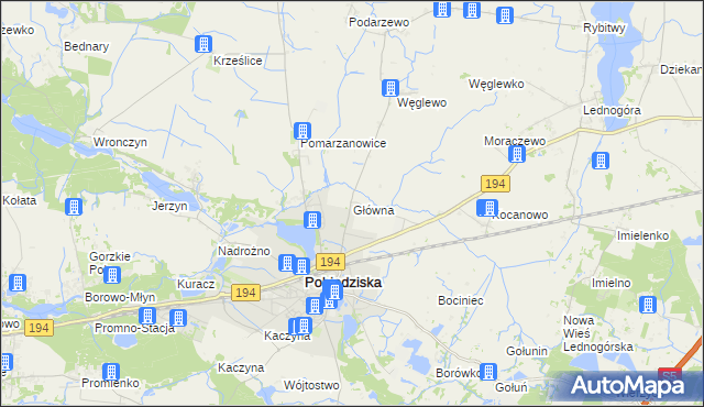 mapa Główna gmina Pobiedziska, Główna gmina Pobiedziska na mapie Targeo