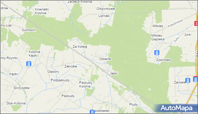 mapa Główne, Główne na mapie Targeo