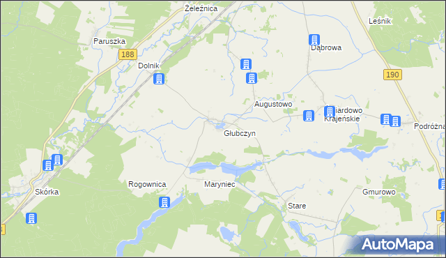 mapa Głubczyn, Głubczyn na mapie Targeo