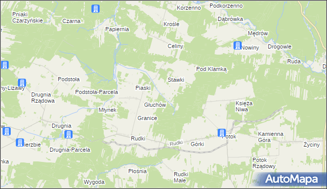 mapa Głuchów-Lasy, Głuchów-Lasy na mapie Targeo