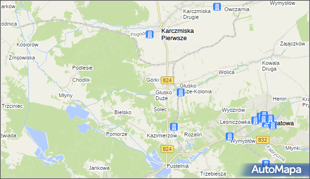 mapa Głusko Duże, Głusko Duże na mapie Targeo