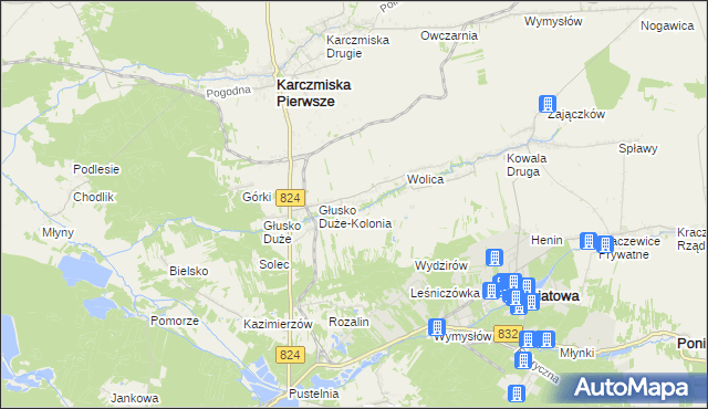 mapa Głusko Małe, Głusko Małe na mapie Targeo