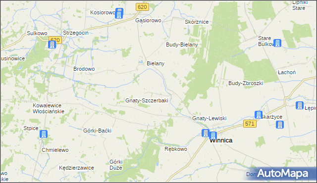 mapa Gnaty-Wieśniany, Gnaty-Wieśniany na mapie Targeo