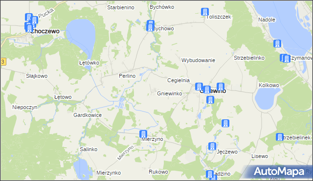 mapa Gniewinko, Gniewinko na mapie Targeo