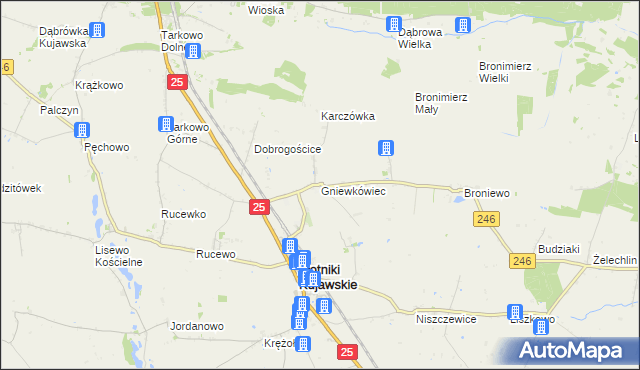 mapa Gniewkówiec, Gniewkówiec na mapie Targeo