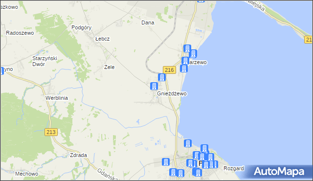 mapa Gnieżdżewo, Gnieżdżewo na mapie Targeo