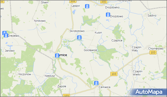 mapa Gocławice, Gocławice na mapie Targeo