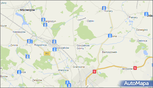 mapa Goczałków Górny, Goczałków Górny na mapie Targeo