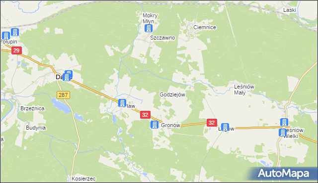 mapa Godziejów, Godziejów na mapie Targeo