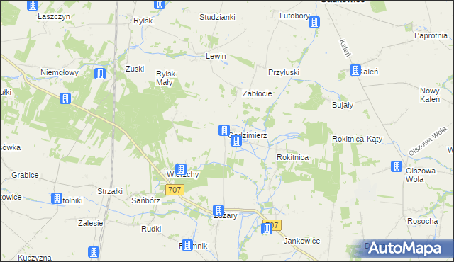 mapa Godzimierz gmina Nowe Miasto nad Pilicą, Godzimierz gmina Nowe Miasto nad Pilicą na mapie Targeo