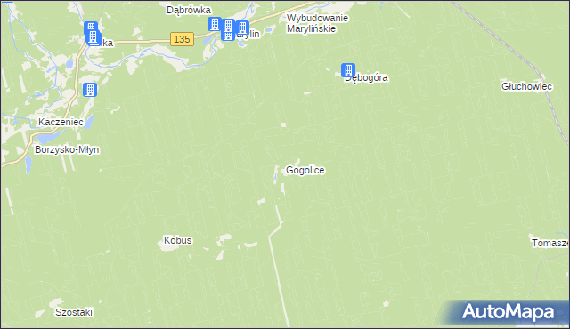 mapa Gogolice gmina Wronki, Gogolice gmina Wronki na mapie Targeo