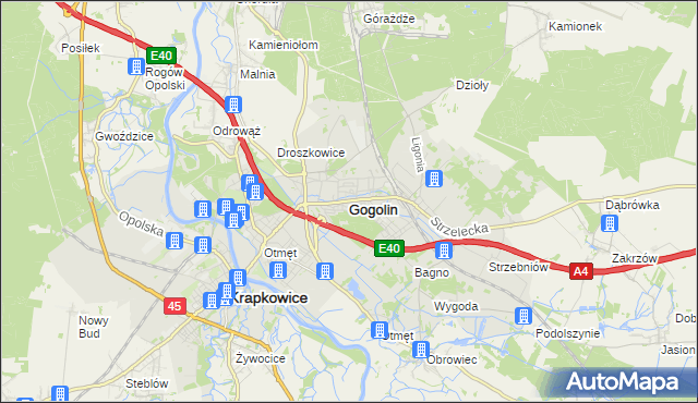 mapa Gogolin powiat krapkowicki, Gogolin powiat krapkowicki na mapie Targeo