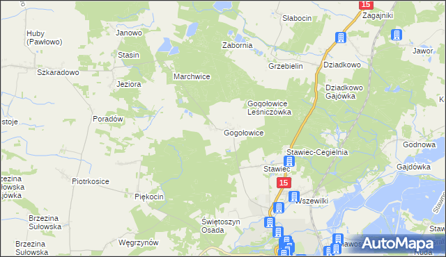 mapa Gogołowice gmina Milicz, Gogołowice gmina Milicz na mapie Targeo