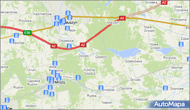 mapa Gójszcz, Gójszcz na mapie Targeo