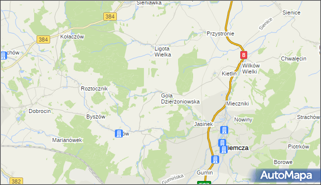 mapa Gola Dzierżoniowska, Gola Dzierżoniowska na mapie Targeo