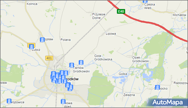 mapa Gola Grodkowska, Gola Grodkowska na mapie Targeo