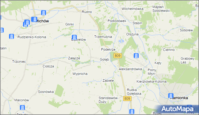 mapa Gołąb gmina Michów, Gołąb gmina Michów na mapie Targeo