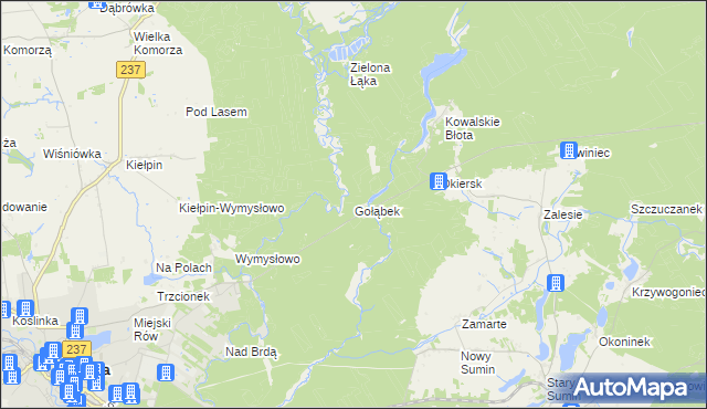 mapa Gołąbek gmina Cekcyn, Gołąbek gmina Cekcyn na mapie Targeo